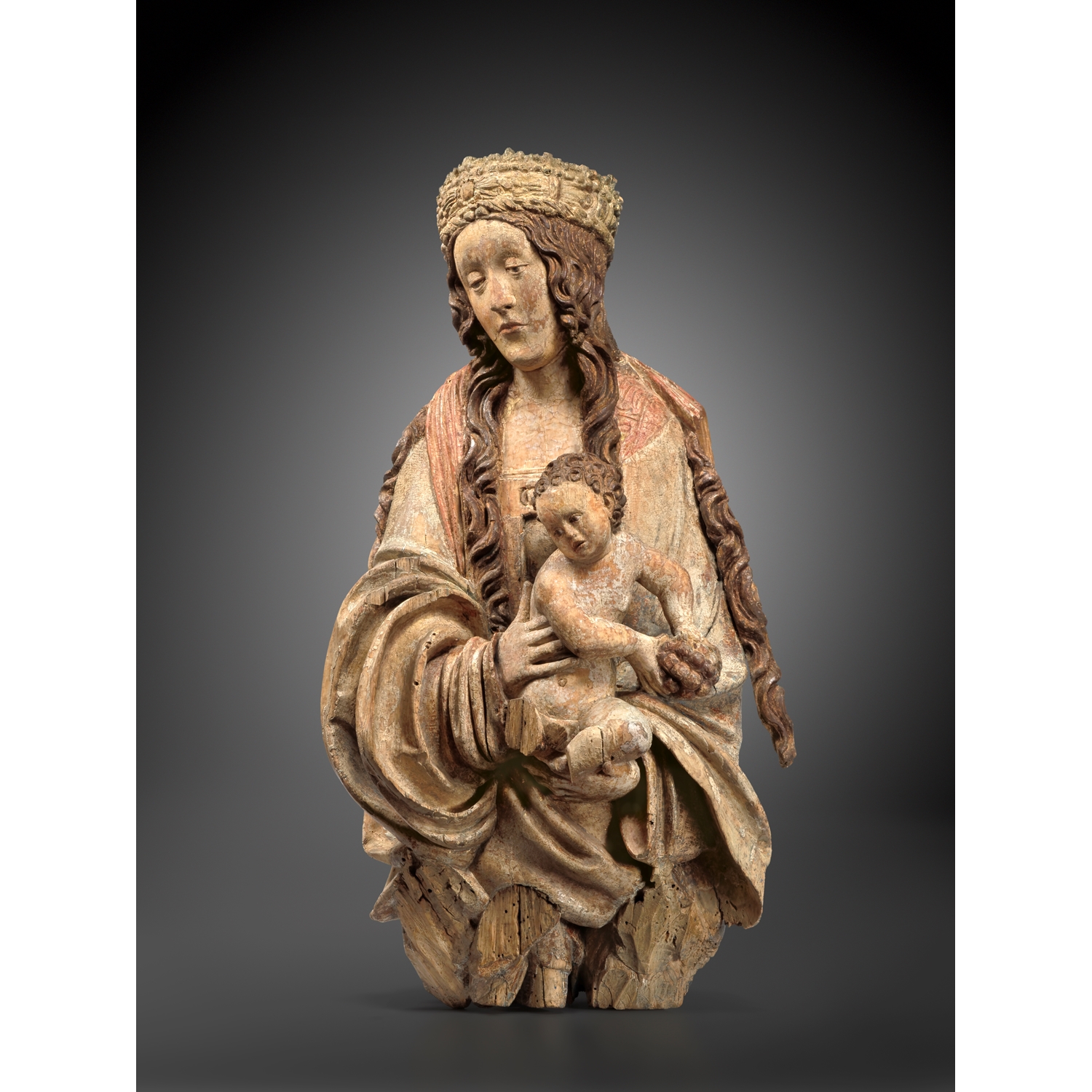 ACQUIRED BY A EUROPEAN PRIVATE COLLECTION - CIRCLE OF HANS LEINBERGER (c.1475/1480 – after 1531)  - BUST OF A VIRGIN AND CHILD