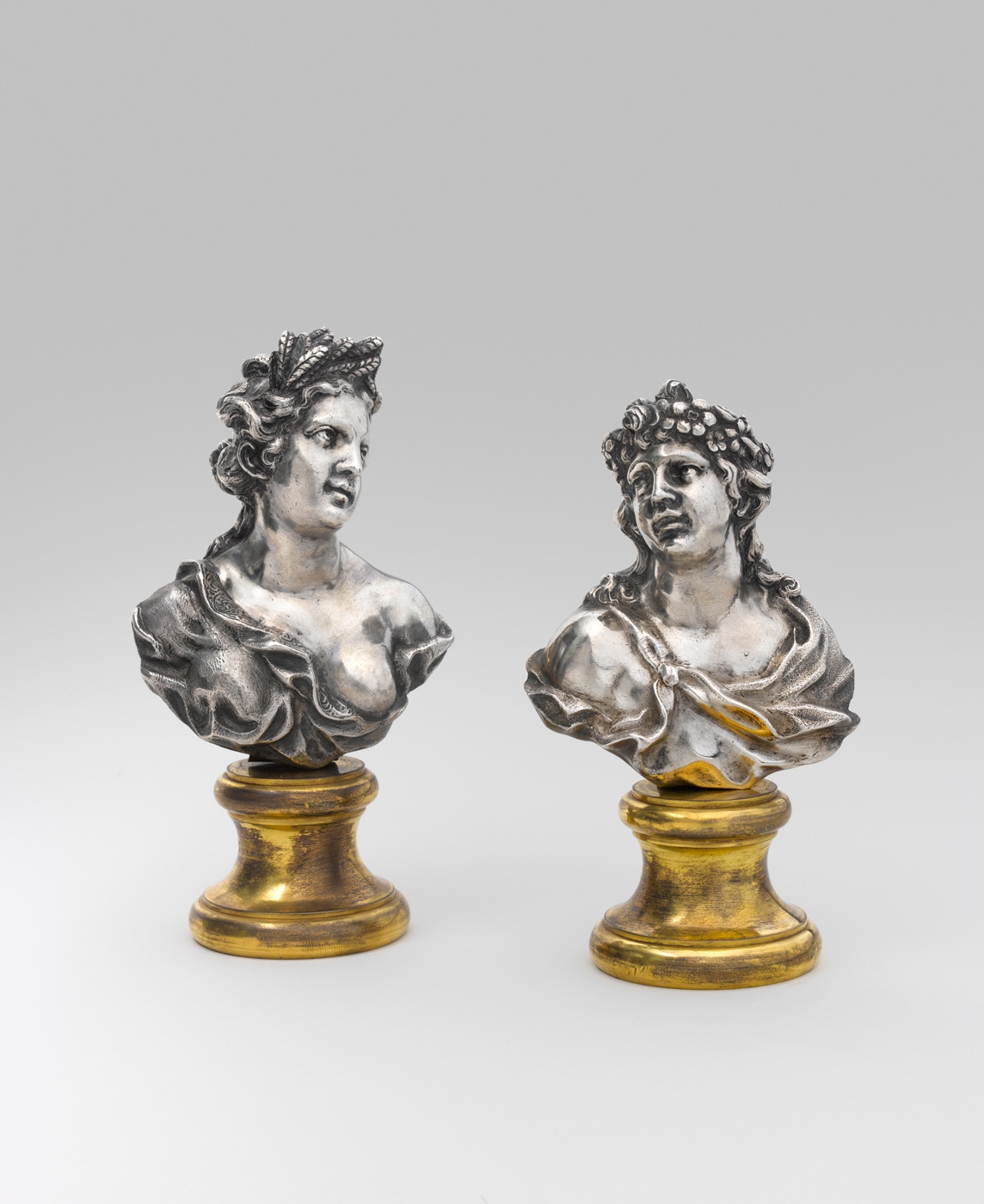 ENTOURAGE OF FILIPPO PARODI (1630-1702)PAIR OF BUSTS  SPRING AND SUMMER NORTHERN ITALY END OF THE 17TH CENTURY
