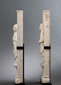 Entourage of Girolamo Viscardi (doc. 1467- before 1522) ? Two pilasters with figures of the Virgin and Saint John 