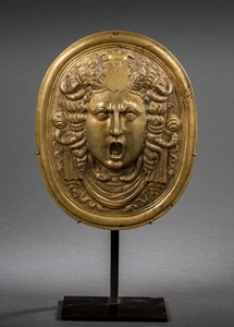 PLAQUE WITH MEDUSA FROM A PARADE SHIELD MILAN  SECOND HALF OF THE 16TH CENTURY