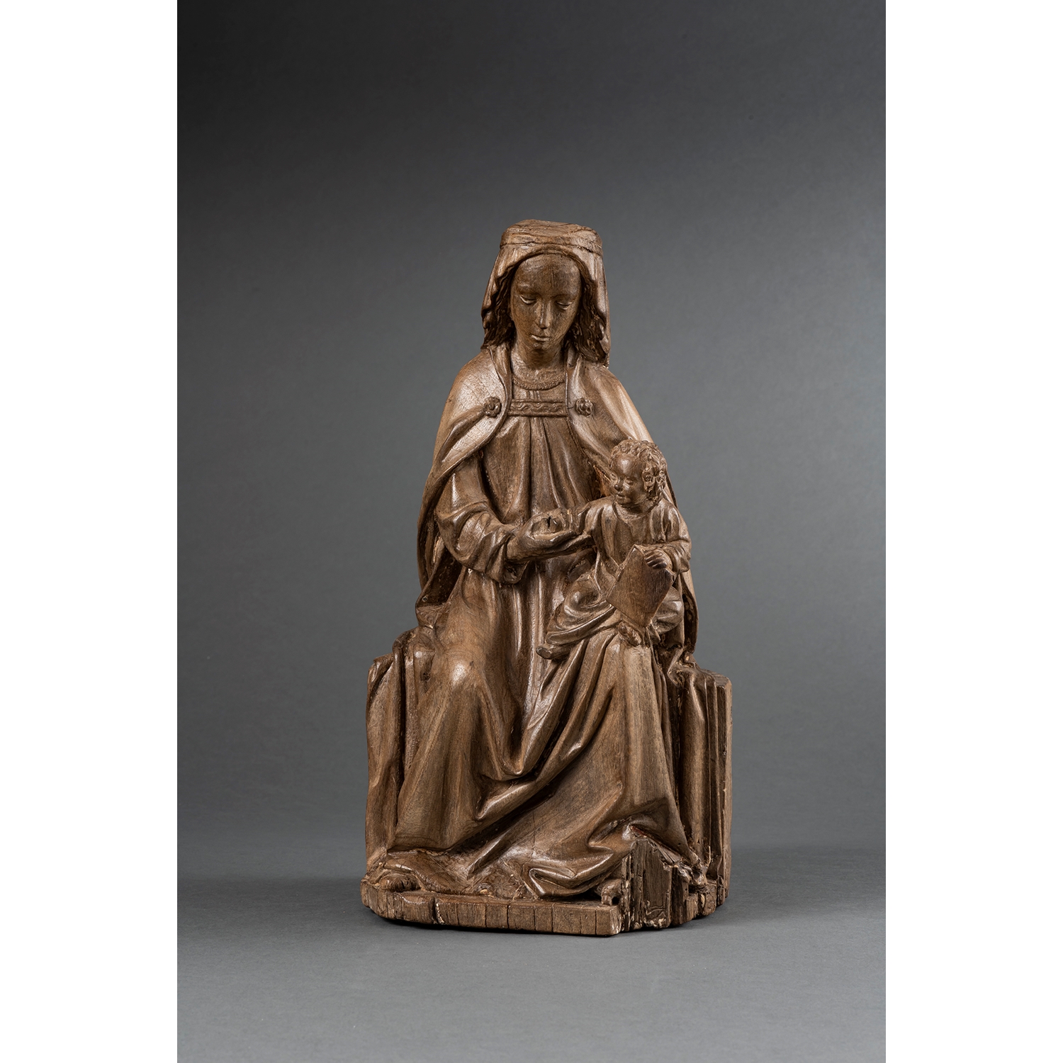 CIRCLE OF THE MASTER OF THE VIRGIN OF ROUVROY ENTHRONED VIRGIN AND CHILD CHAMPAGNE CIRCA 1520-1530 - SOLD