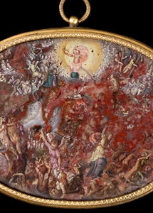 THE LAST JUDGMENT PAINT ON AGATE PROBABLY FLORENCE EARLY 17TH CENTURY