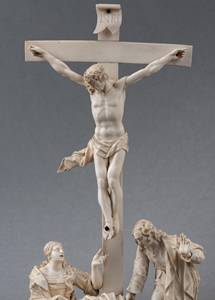 IMPORTANT CRUCIFIXION GROUP AFTER A DESIGN OF FRANCESCO TREVISIANI ROME FIRST HALF OF THE 18th CENTURY