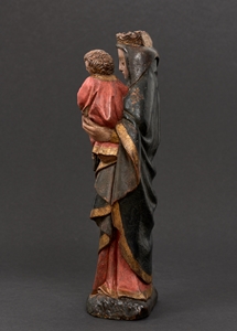 VIRGIN AND CHILD HOLDING A PHYLACTERY BURGUNDY 15TH CENTURY