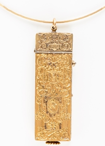UNIQUE PENDANT WITH AN EXCEPTIONALLY DECORATED  LOUIS XIV CASE 