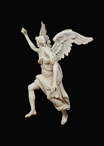 BAROQUE PAIR OF LIFE-SIZE ANGELS FLANDERS SECOND HALF OF THE 17TH CENTURY 