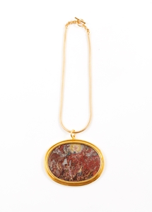 UNIQUE NECKLACE WITH AN IMPORTANT PAINT ON AGATE OF THE LAST JUDGEMENT