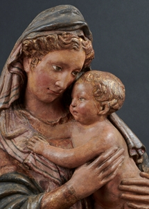 VIRGIN AND CHILD  AFTER THE KRESS MADONNA  POSSIBLY BASED ON A MODEL BY DONATELLO ( 1386-1466) 
